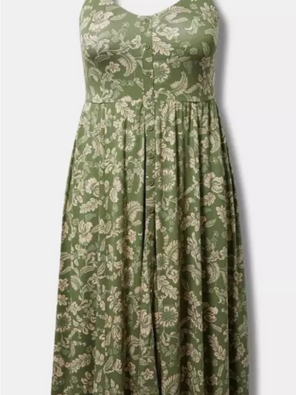 Torrid Green Floral Midi Sundress - Picture 2 of 5